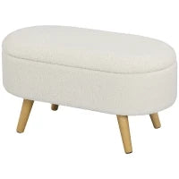 panca con vano portaoggetti e coperchio, sgabello per ingresso, salotto, camera da letto, legno, rivestimento in tessuto, Bianco