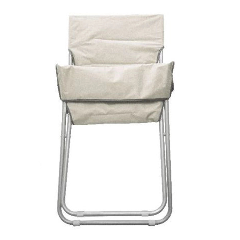 Trade Shop - Sedia Sdraio Canapone Crema In Poliestere Imbottita Pieghevole Giardino Veranda 281028 -