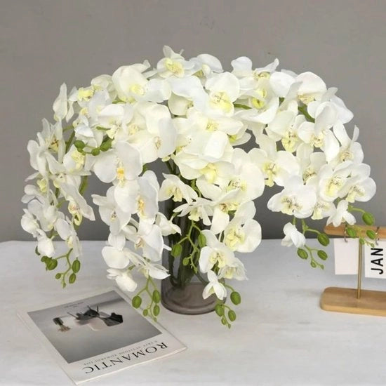 Orchidee artificiali 6 pezzi 70 cm - Phalaenopsis real touch - Fiori artificiali resistenti - Decorazione per casa/ matrimoni - Orchidee in acciaio flessibile