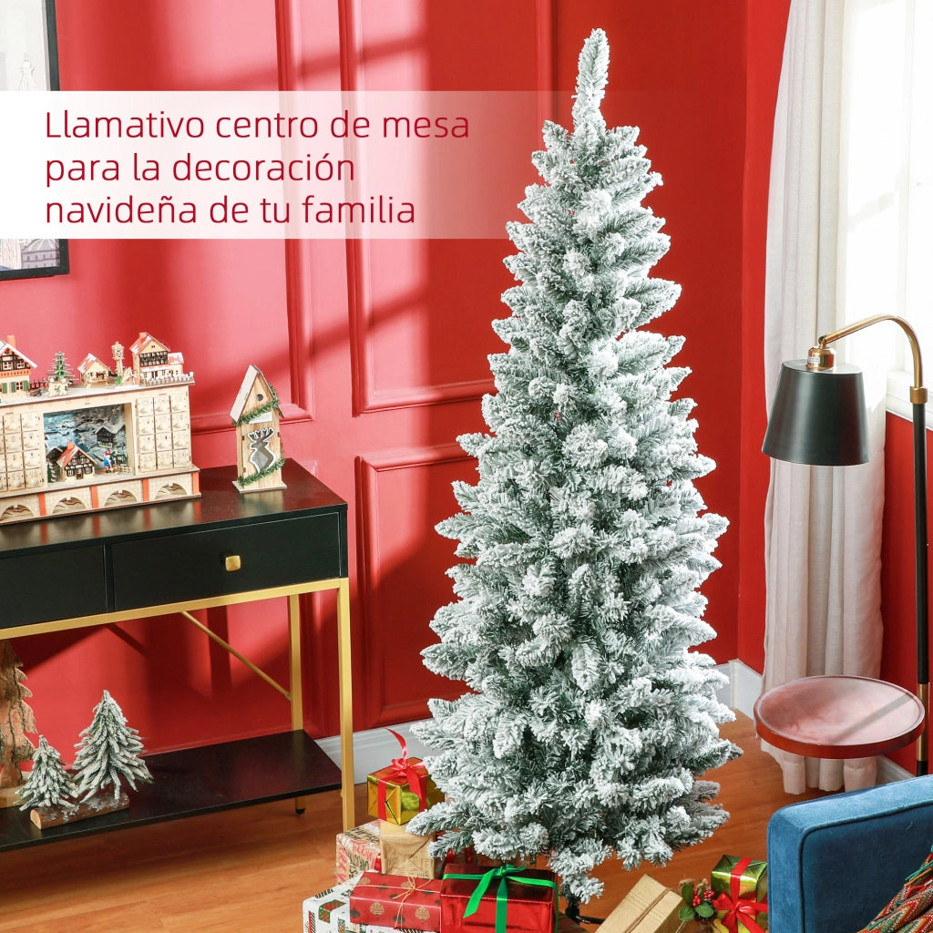 Albero di Natale Artificiale Innevato 183 cm ¨C Xylo ¨C 479 Rami, Base Metallo, Verde