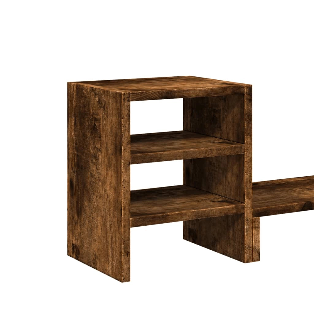 Supporto per monitor complemento d'arredo per scrivania e organizer per ufficio in legno composito marrone 02_0044950
