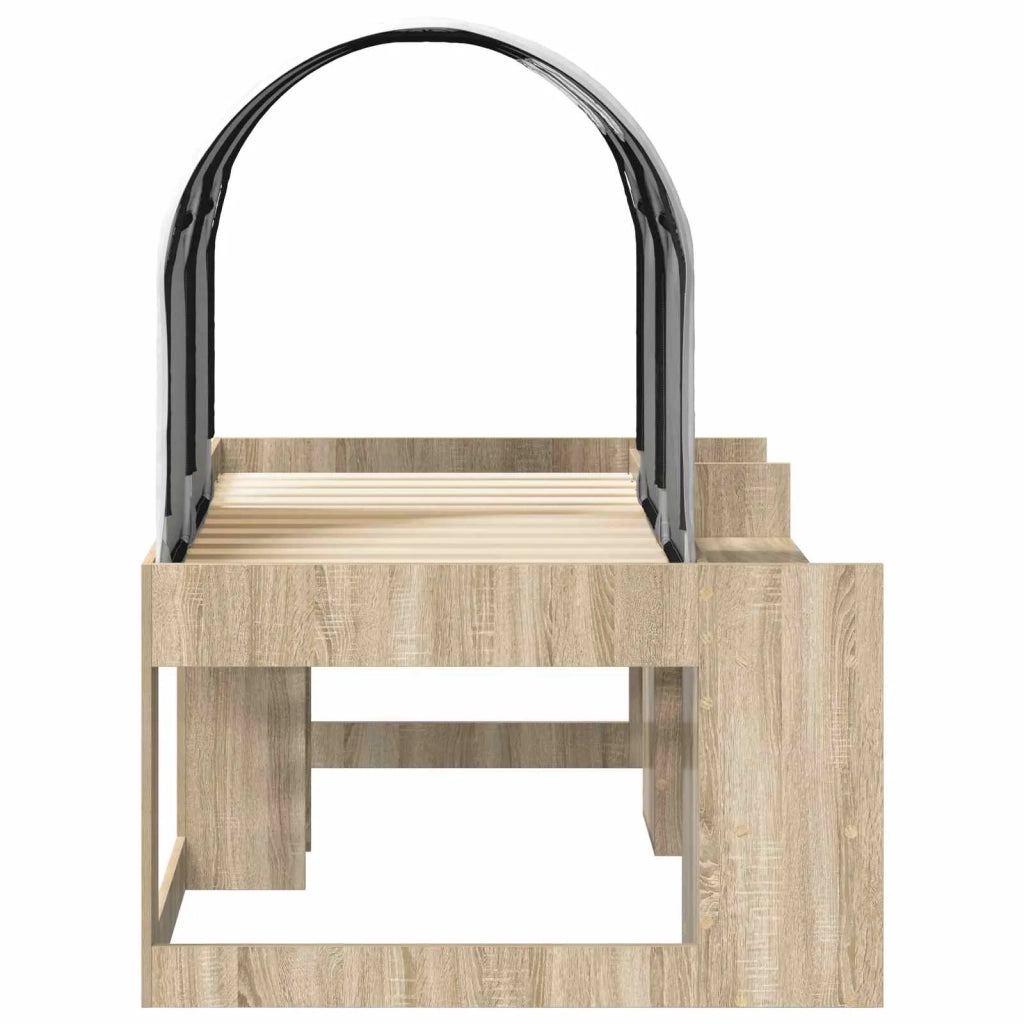 Letto con Tunnel con lo scaffale 3 pz Rovere Sonoma e Bianco 3423509