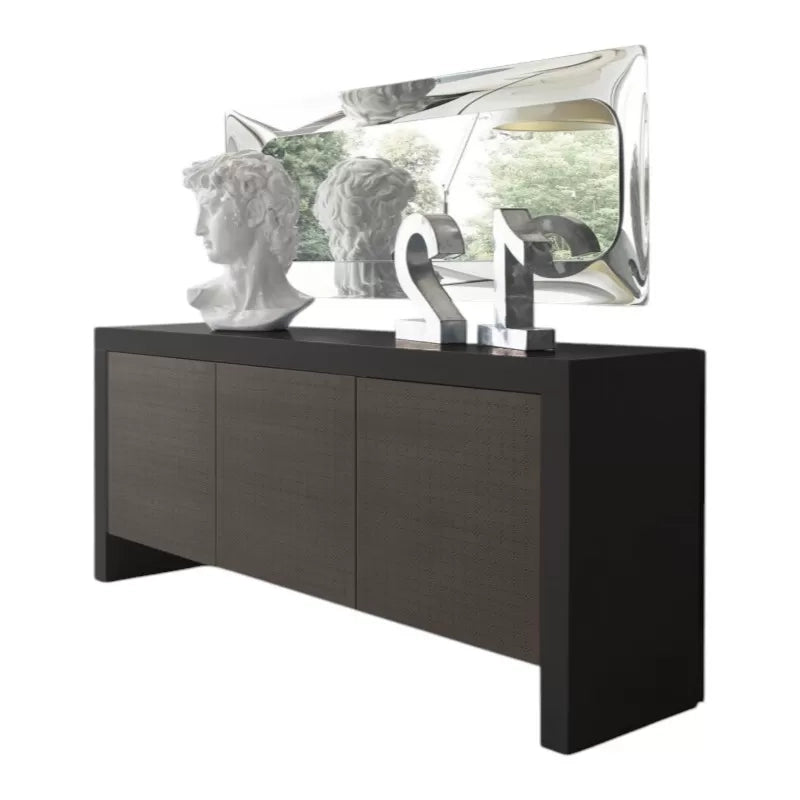 Madia contemporanea legno nero 3 ante 205x45x89 - Mobili 2G