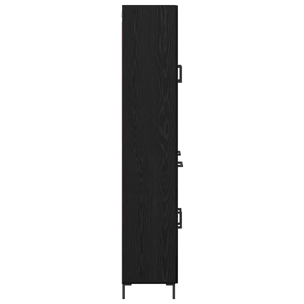 Credenza con cassetto 2 pz-Set di 2 Buffet-Armadio da cucina Rovere Nero Legno multistrato 339016