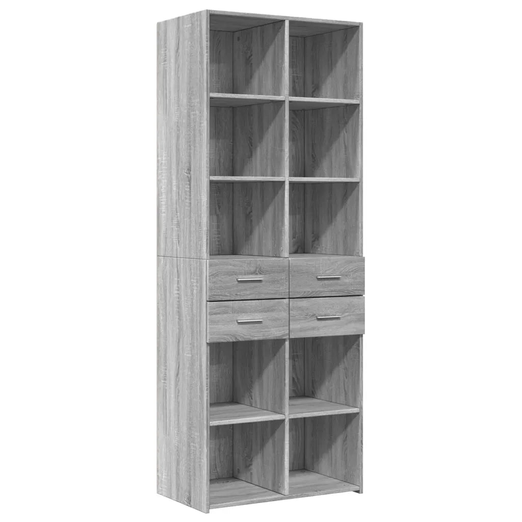 Credenza-Buffet-Armadio da cucina Grigio Sonoma 70x42,5x185 cm in Legno Multistrato 788354