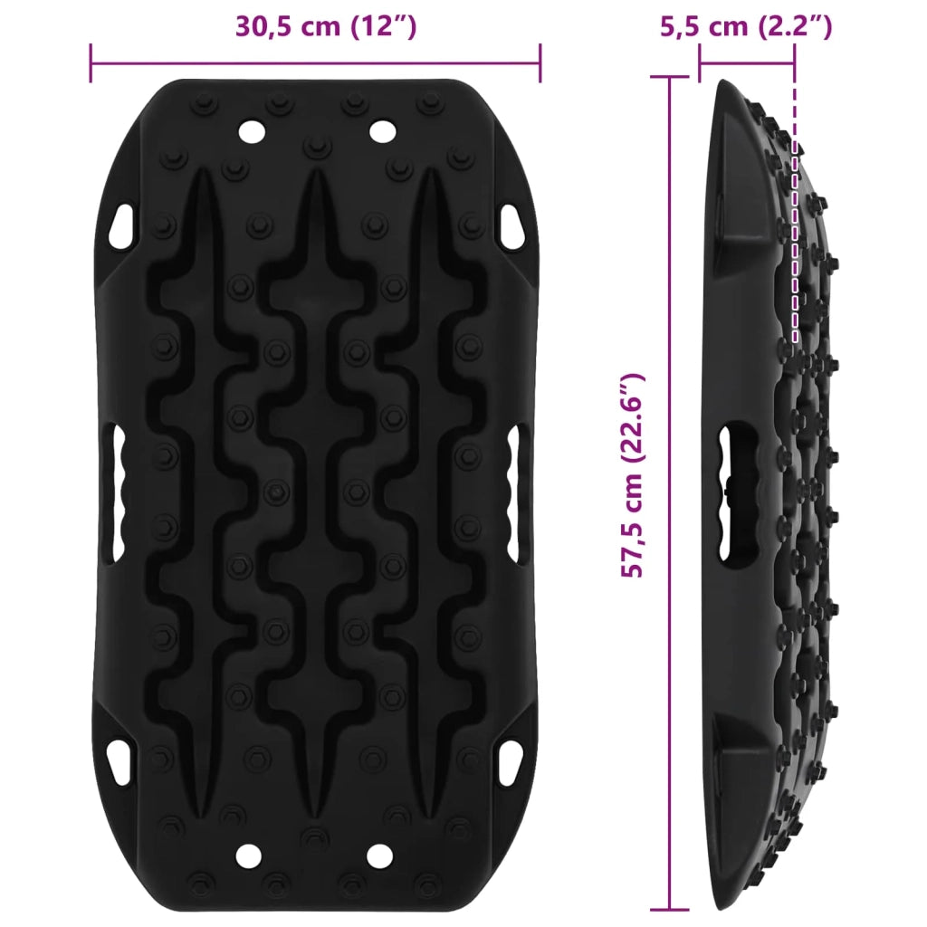 Pannello di trazione 2 pcs Nero 57,5x30,5x5,5 cm 42040603