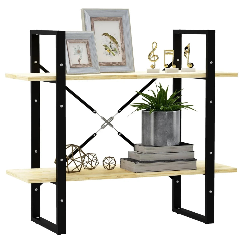 Libreria a 2 Ripiani 80x30x70 cm in Legno Massello di Pino 806452