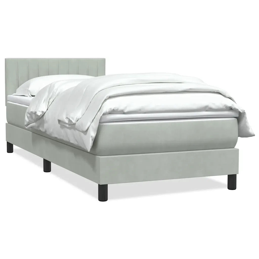 Giroletto a Molle con Materasso grigio chiaro 90x210 cm Velluto 3316383