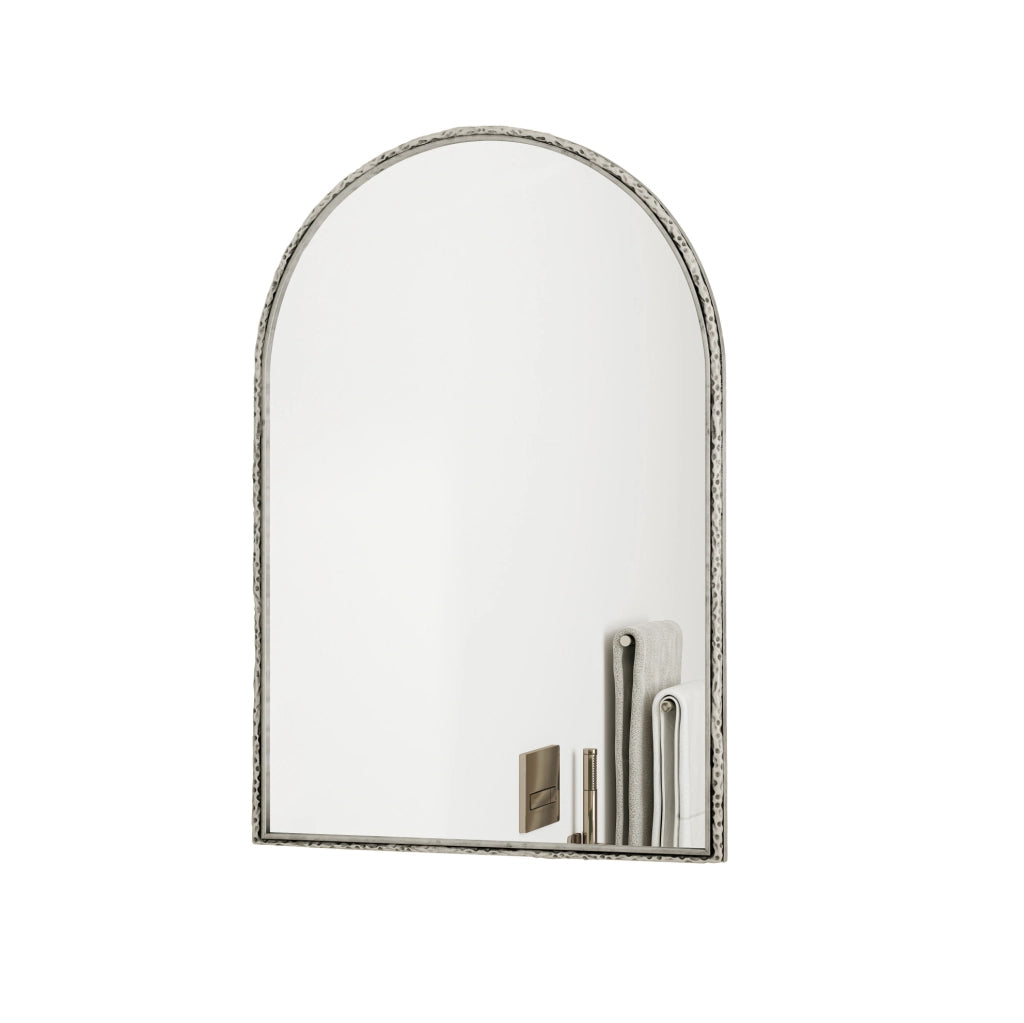 Specchio ad arco 103.5x71.5x12 cm da parete e da tavolo in vetro e ferro argento