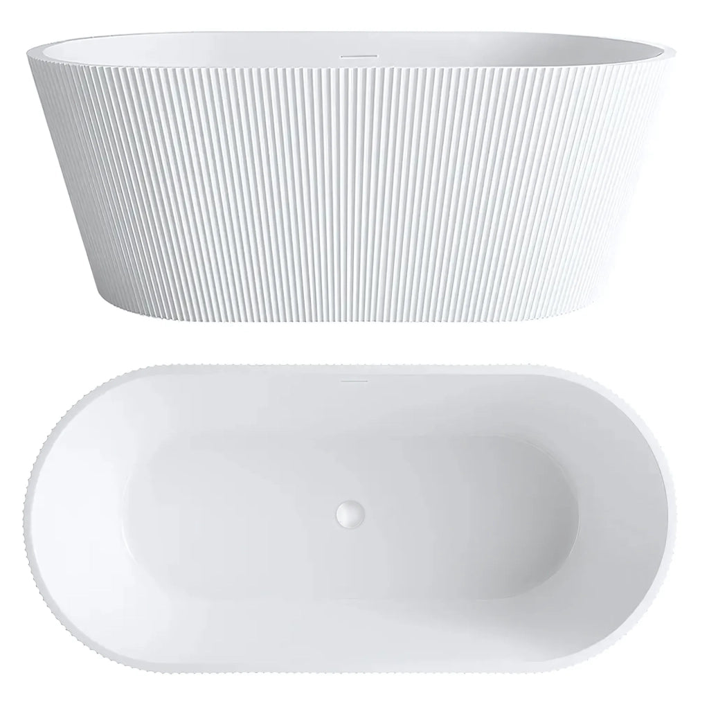 Vasca Da Bagno Freestanding In Acrilico Ofelia 170 Copritappo rame spazzolato