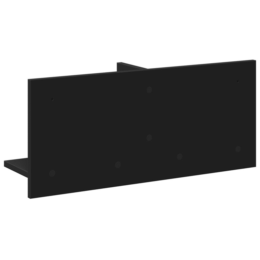 vidaXL Mobile a Parete 70x16,5x30 cm Nero in Legno Multistrato
