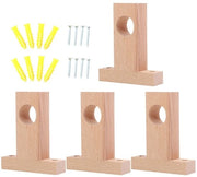 Supporto per tenda in legno - 4 pezzi - Supporto per tenda - Attacchi per tenda - Fissaggio stabile - Diametro 30 mm - Attacco per tenda