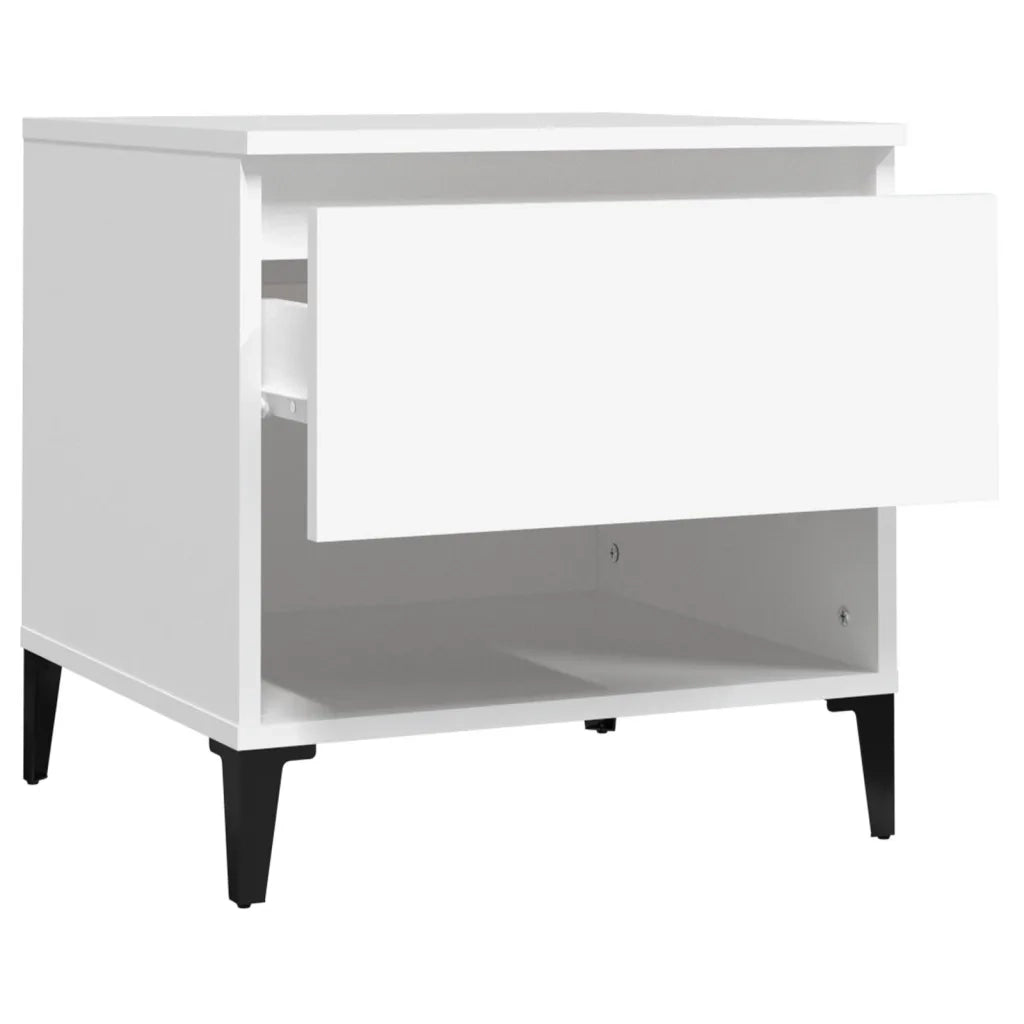 Tavolini 2 pz Bianchi 50x46x50 cm in Legno Multistrato 819549