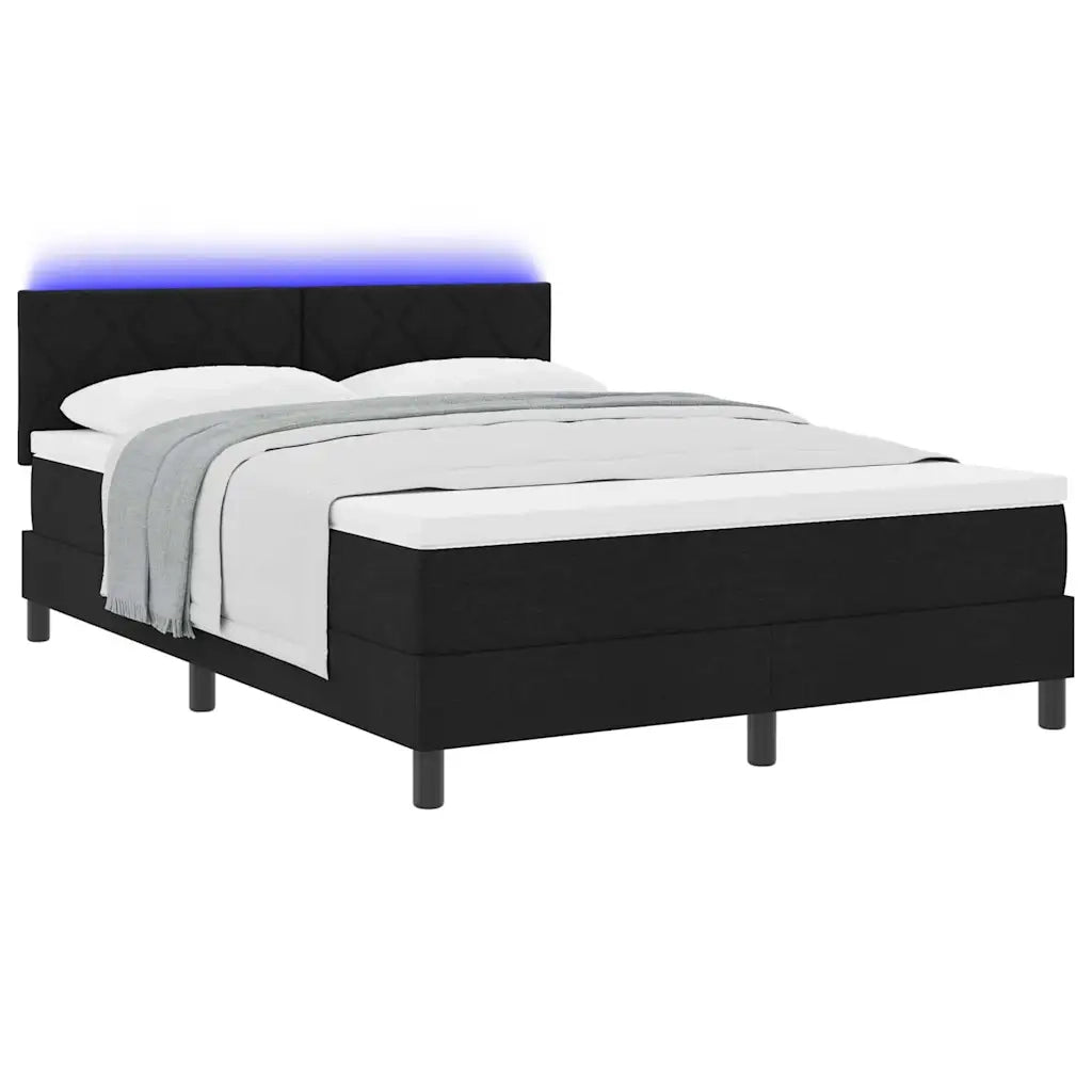 Letto a molle con materasso Nero 140 x 200 cm Tessuto 3342291