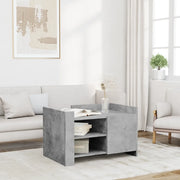 Tavolino Salotto-Tavolino da soggiorno-Tavolo Grigio Cemento 80x50x50 cm Legno Multistrato 186301
