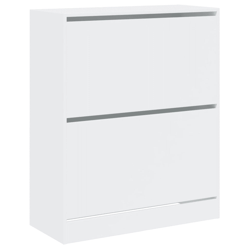 Scarpiera Bianca 80x34x96,5 cm in Legno Multistrato 839966