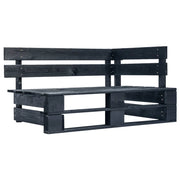Set Divani in Pallet con Cuscini 4 pz in Pino Impregnato Nero 3066799