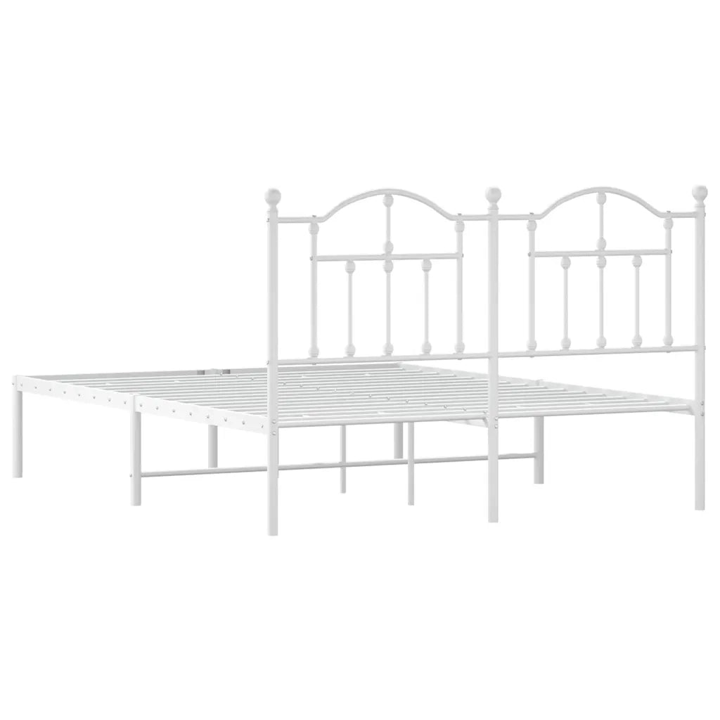 Giroletto con Testiera-Struttura Letto con testiera Metallo Bianco 140x200 cm 820704