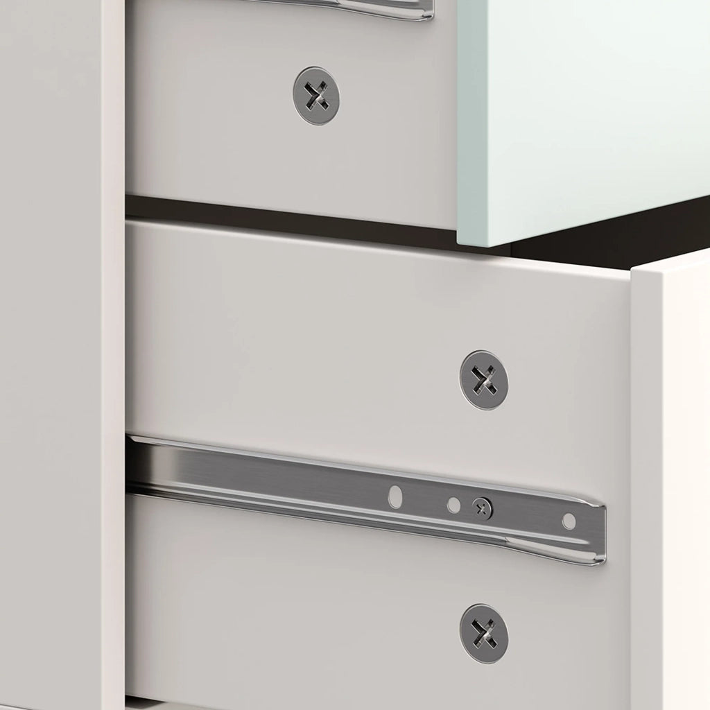 Cassettiera pratico mobile contenitore per ingresso soggiorno cameretta 62 x 38 x 30 cm bianco verde menta 03_0009311