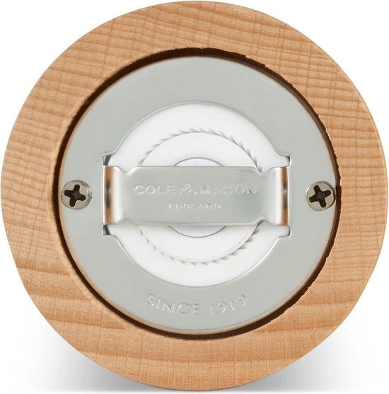 Molinello di Sale - Legno di Faggio Naturale, Meccanismo Ceramico - Inox, Molitore Regolabile - 220 mm - Molino di Spezie