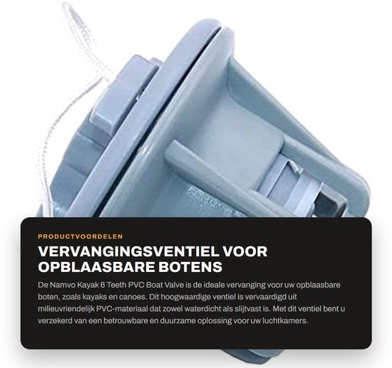 Vitello aereo 6 denti - Valvola di scarico in PVC - Valvola di rilascio di aria - Cappuccio di rimpiazzo - Impermeabile - Duraturo - Doppia sigillatura