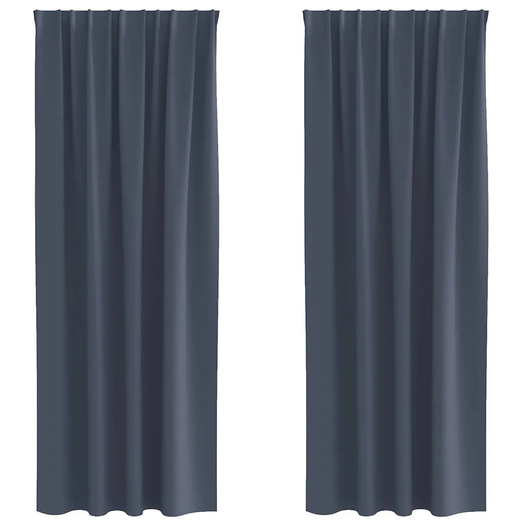 Tende Blackout con Anelli 2 pcs Antracite 260 x 140 cm 4107452