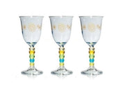 Set 3 Calici in vetro perla priscilla azzurra cerve