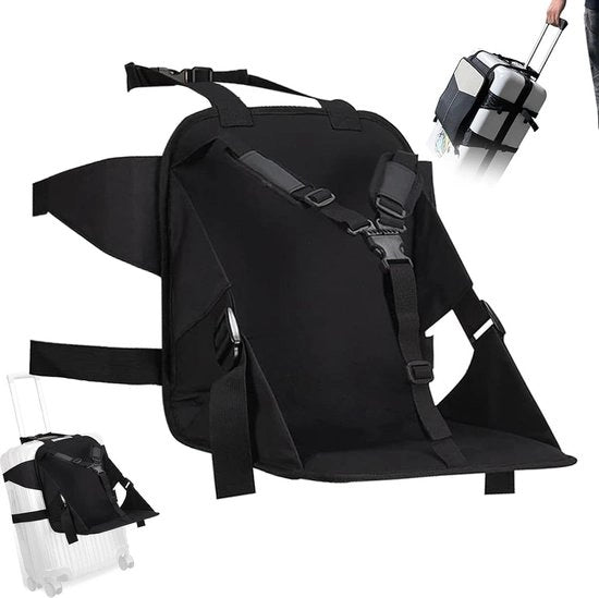 Sedile per bambini trasportabile - lettino per bambini da 0 a 3 anni - valigetta per bambini pieghevole - bagaglio a mano nero - 3,8 cm x - viaggi, vacanze
