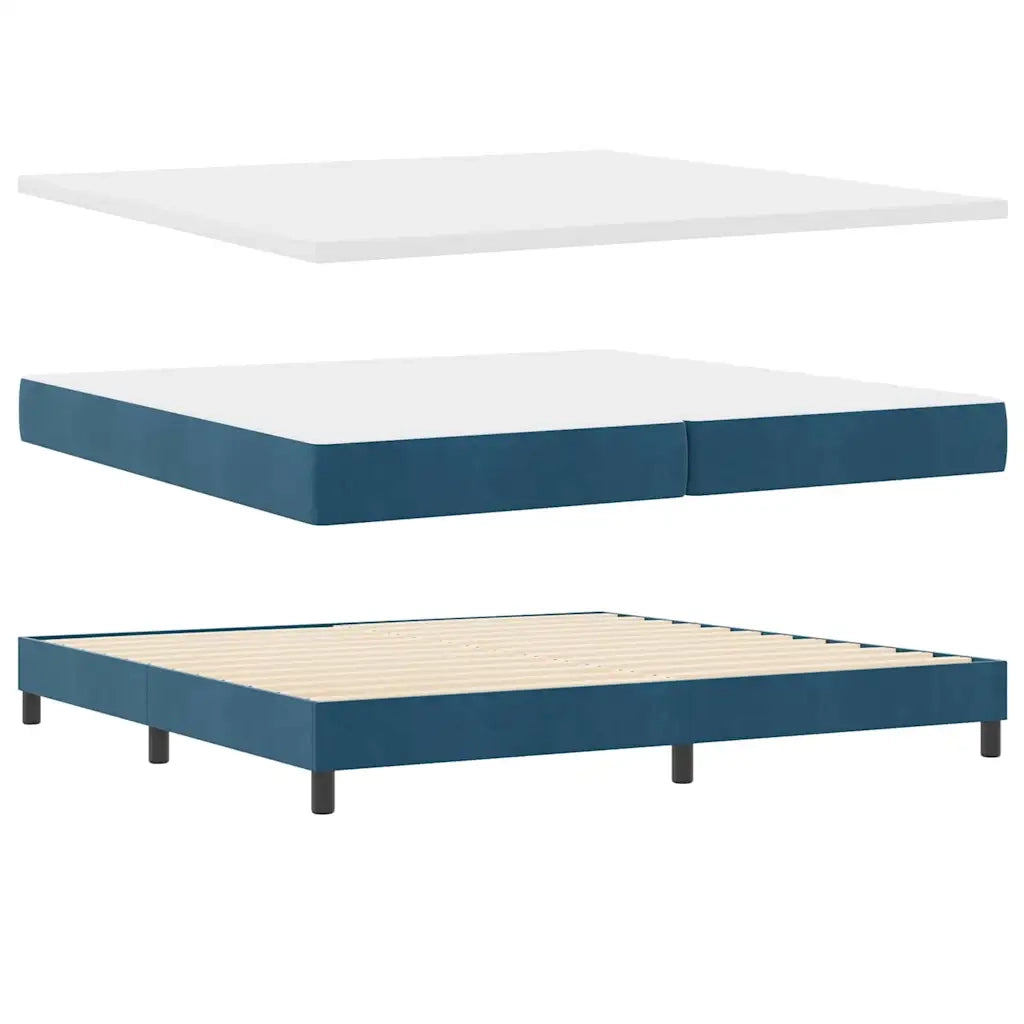Letto a molle con testiera Blu Scuro 200 x 200 cm Velluto 3341490