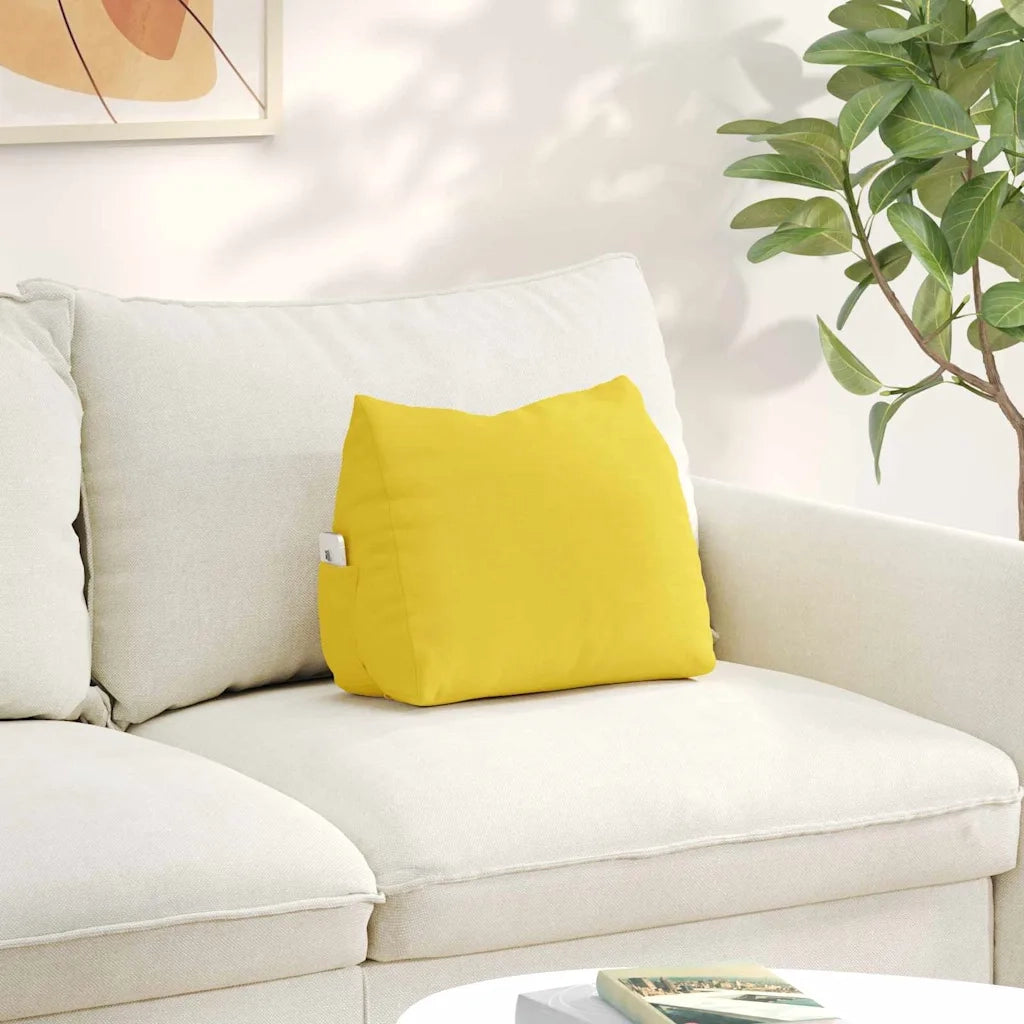 Cuscino per Schiena | Cuscino dorsale Giallo Chiaro 45 x 20 x 35 cm Tessuto