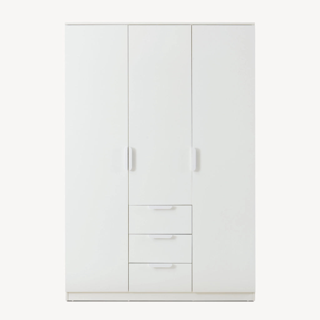 Armadio Guardaroba Eiselfing con Scomparti e Cassetti 176 x 120 x 52 cm Bianco [en.casa]