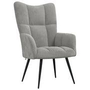 Poltrona Relax Grigio Chiaro in Velluto cod mxl 32709