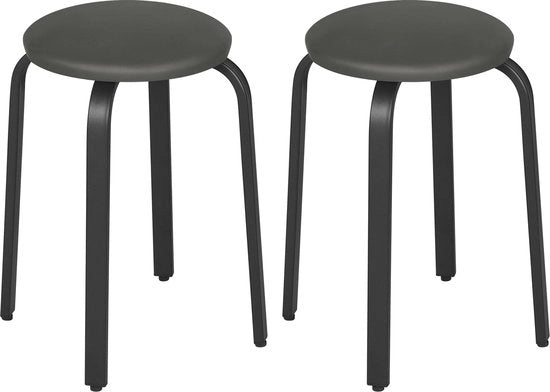 Set di 2 Sedie da Cucina con Sedia a Scaffale - Colore Grigio - 29 x 47cm (L x Altezza)