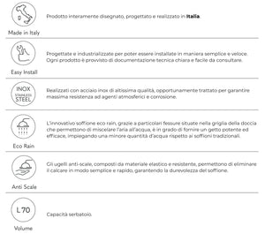 Doccia Solare da Giardino 70L Miscelatore e Lavapiedi Arno N