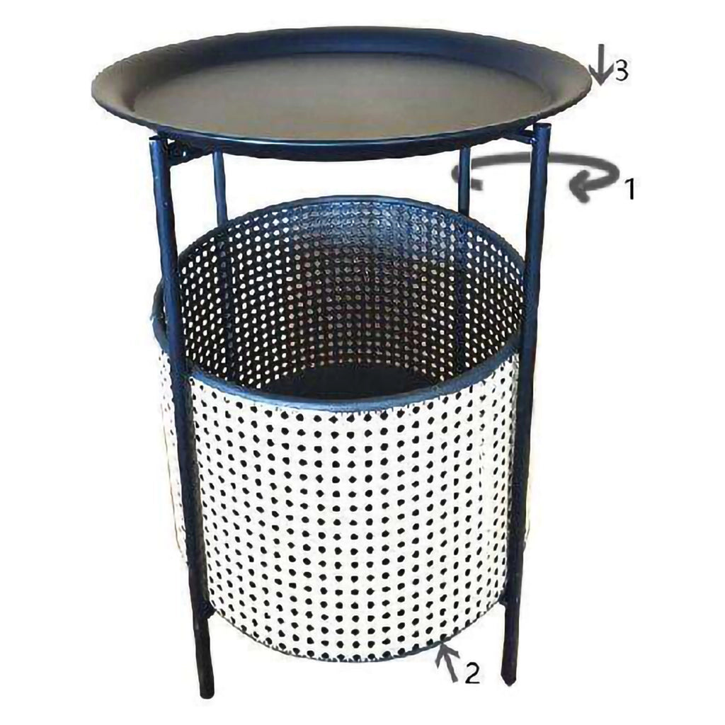 Swakom, Tavolino da Salotto Contenitore, 40x40x50h cm Nero