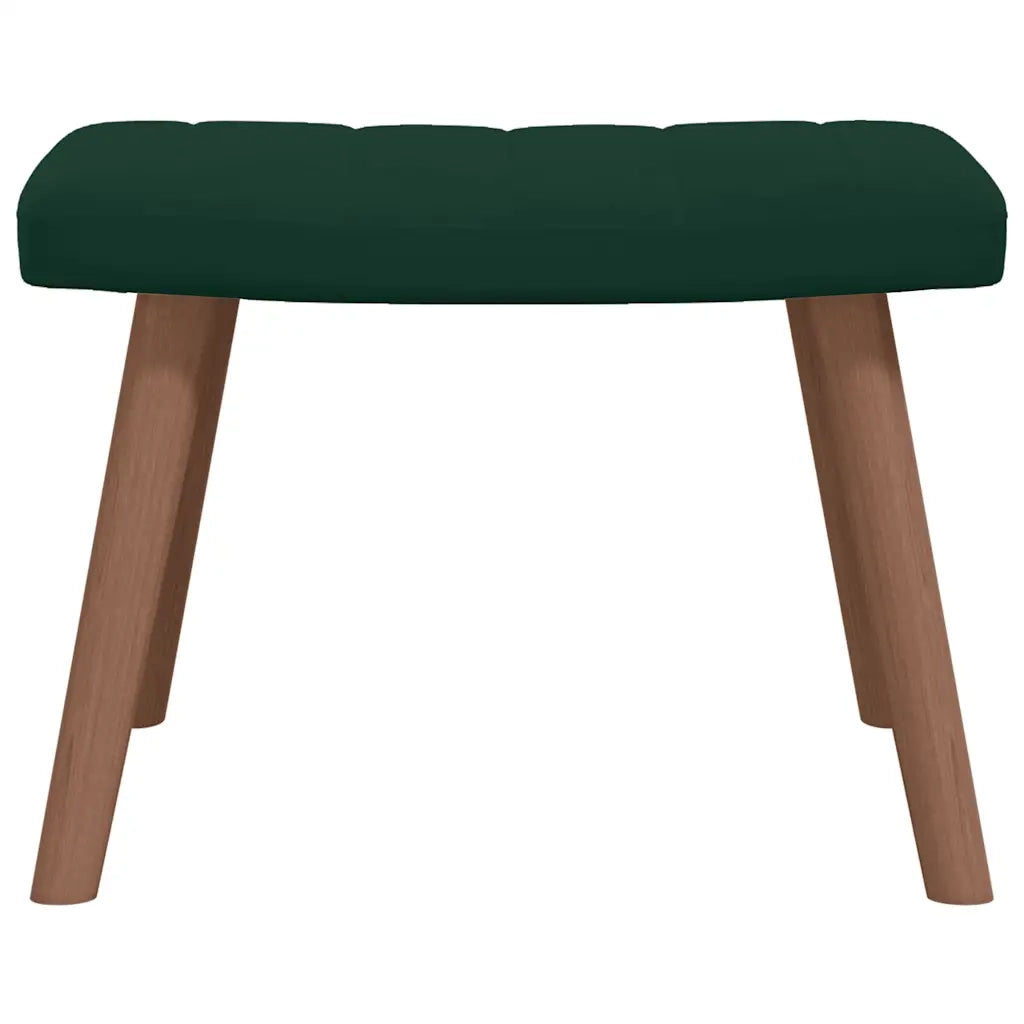 vidaXL Poltrona Relax con Poggiapiedi Verde Scuro in Velluto