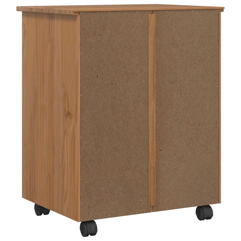 Armadietto Rotolante con Cassetti CORONA Marrone Miele 42040533