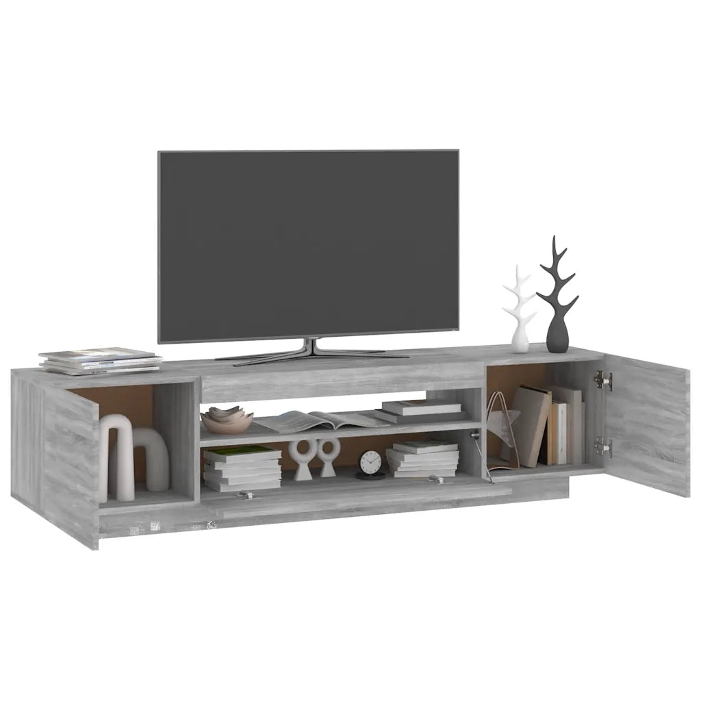 Mobile Porta TV con Luci LED-Credenza TV Grigio Sonoma 160x35x40 cm