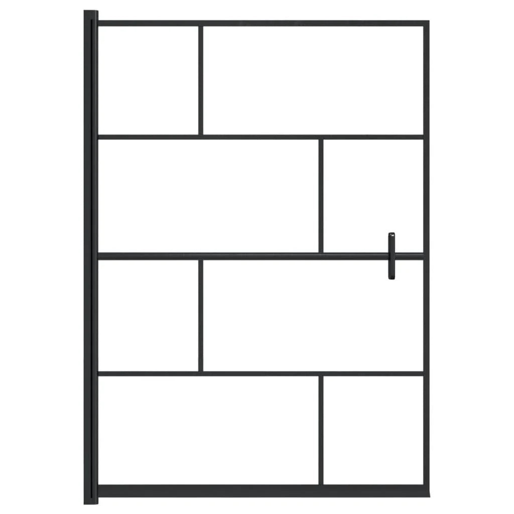 Box doccia parete divisoria per vasca parete divisoria per doccia box doccia per vasca accessorio per il bagno arredamento per la casa ESG 100 x 140 cm nero 02_0002023