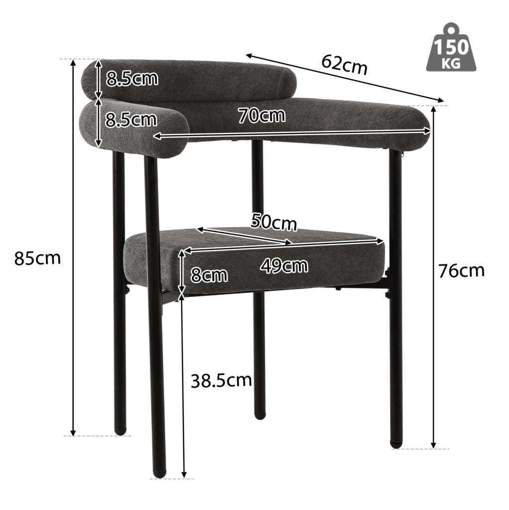 Set tavolo da pranzo 140x80 cm con 6 sedie in velluto