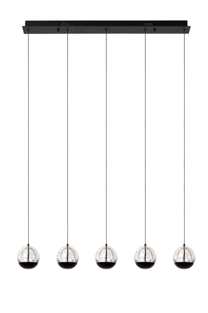 Lampada a sospensione nera sfere vetro bolle Sentubal LED Lucide