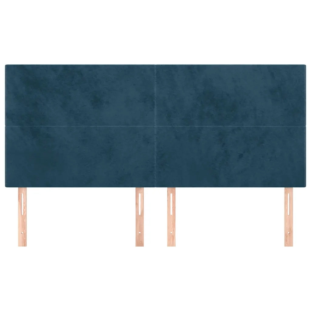 Testiera Blu Scuro 160x5x118/128 cm Velluto 3116110