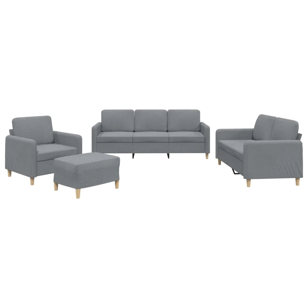 Set di Divani 4 pz con Cuscini Grigio Chiaro in Tessutocod mxl 111780