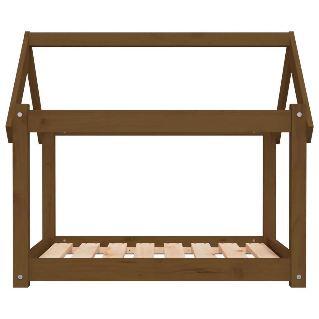 Cuccia per Cani Miele 81x60x70 cm in Legno Massello di Pino