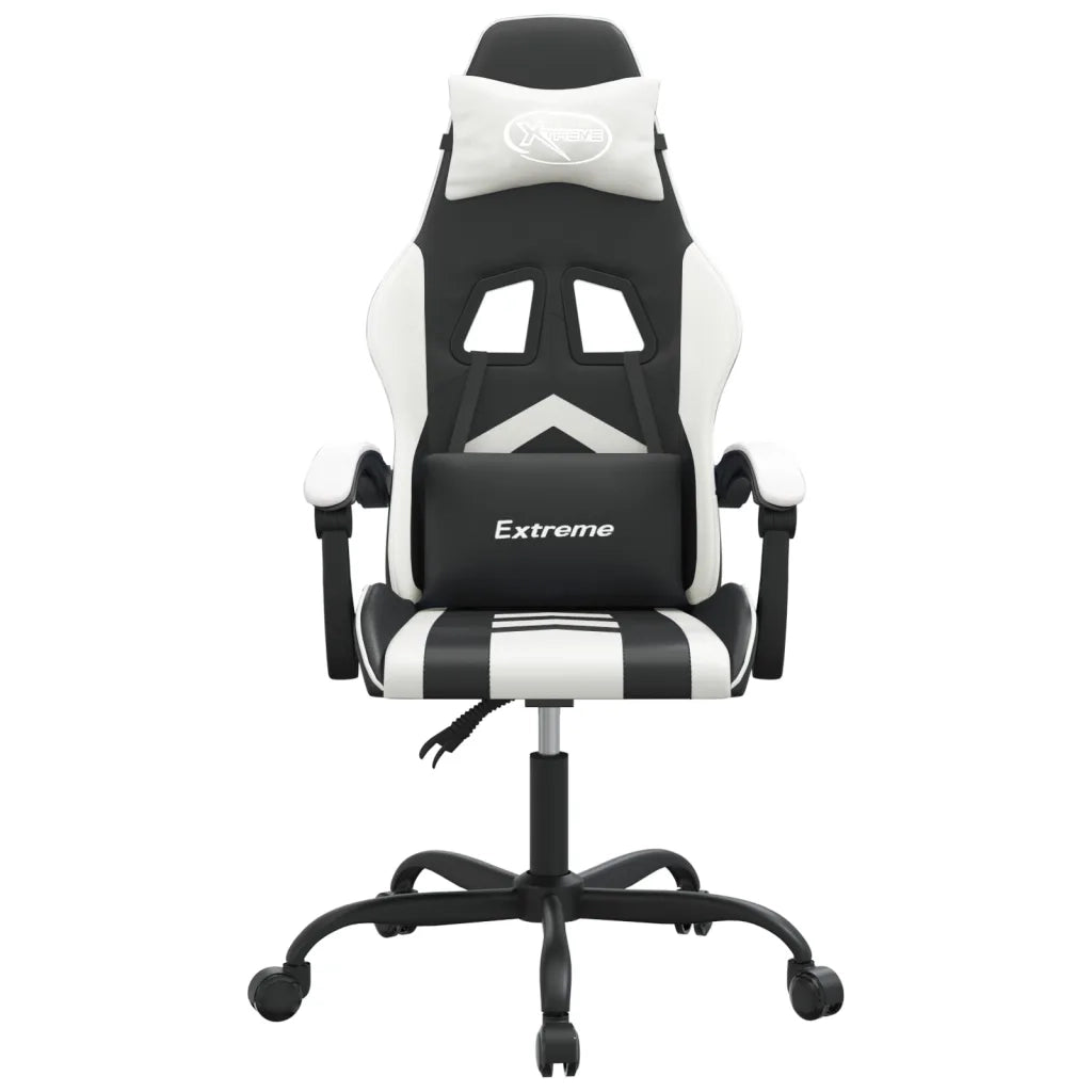 vidaXL Sedia da Gaming Girevole Nero e Bianco in Similpelle