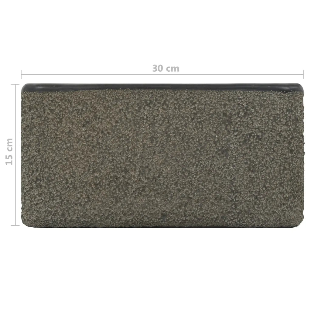 Lavandino 30x30x15 cm in Pietra di Fiume Nero cod mxl 54728