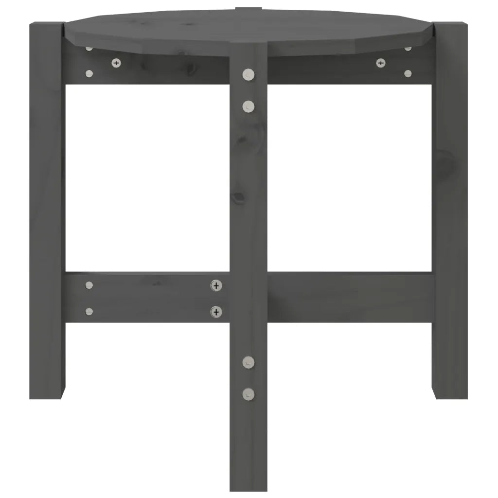 Tavolino da Salotto Grigio Ã˜ 52,5x45 cm Legno Massello di Pino cod mxl 19460