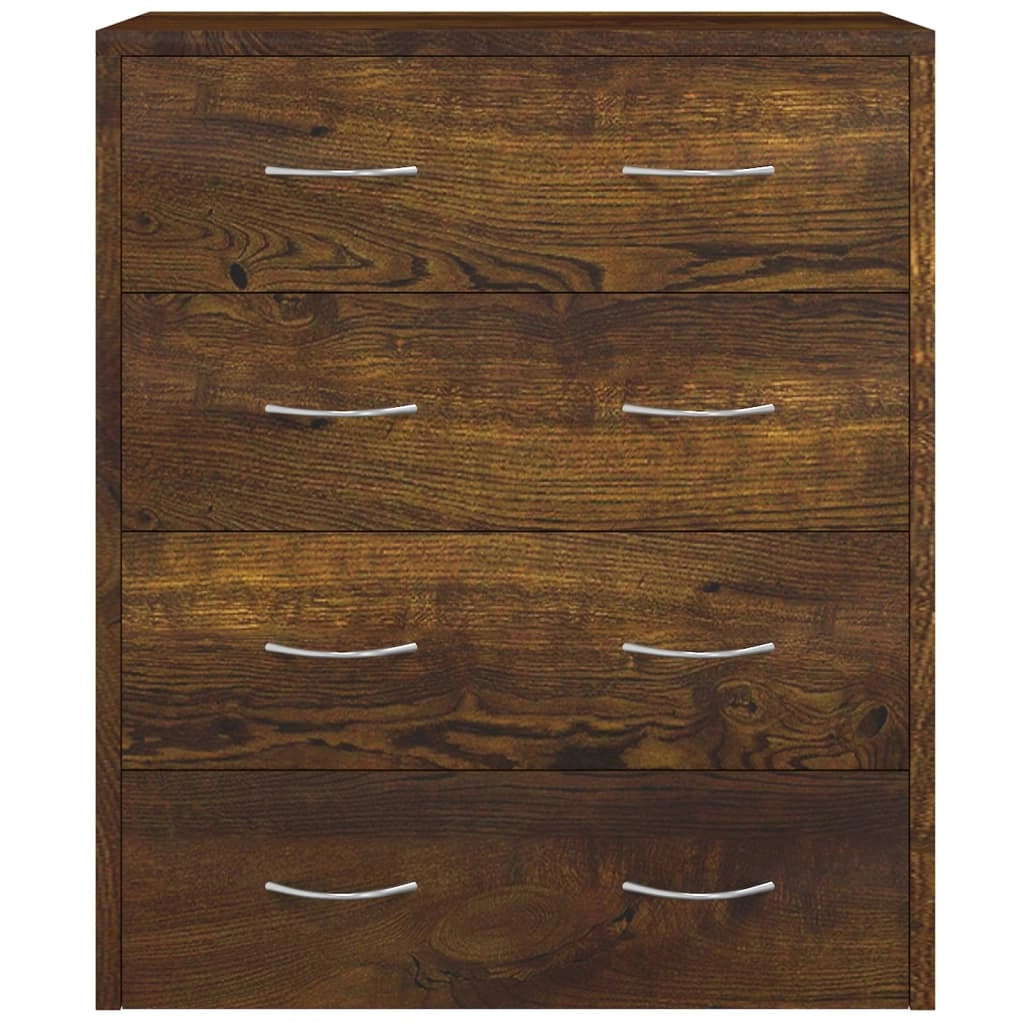 Buffet credenza cassettiera mobiletto mobile contenitore organizer per cucina soggiorno salotto con 4 cassetti 60 x 30,5 x 71 cm marrone fumé 02_0029751