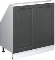 Mobile sottotetto Rion, Antracite casa di campagna/bianco, con 2 porte