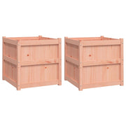 Fioriera rialzata per piante fiori giardino terrazze set da 2 legno massello di abete Douglas marrone 02_0039054